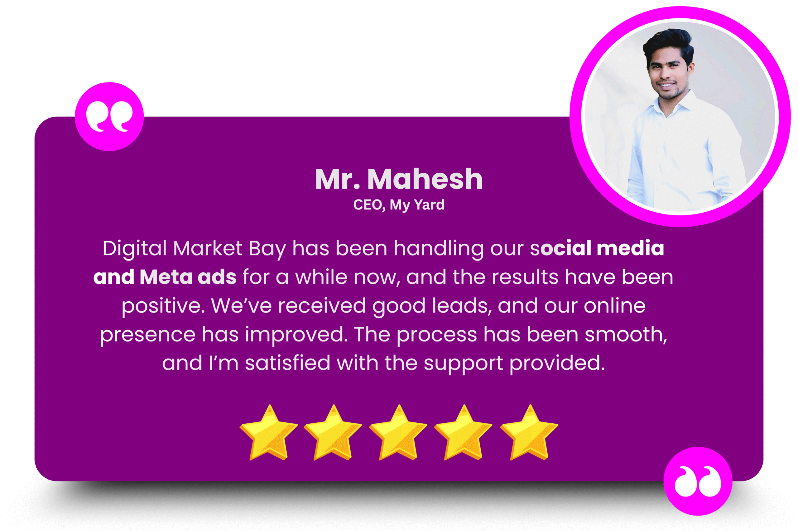 Mr. Mahesh my yard op